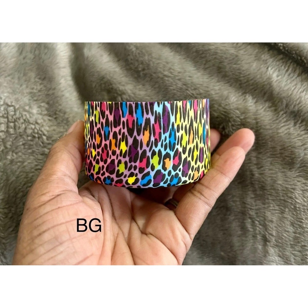 Rainbow Leopard Silicone Boot Tumbler Stanley Quencher Protective Sleeve
